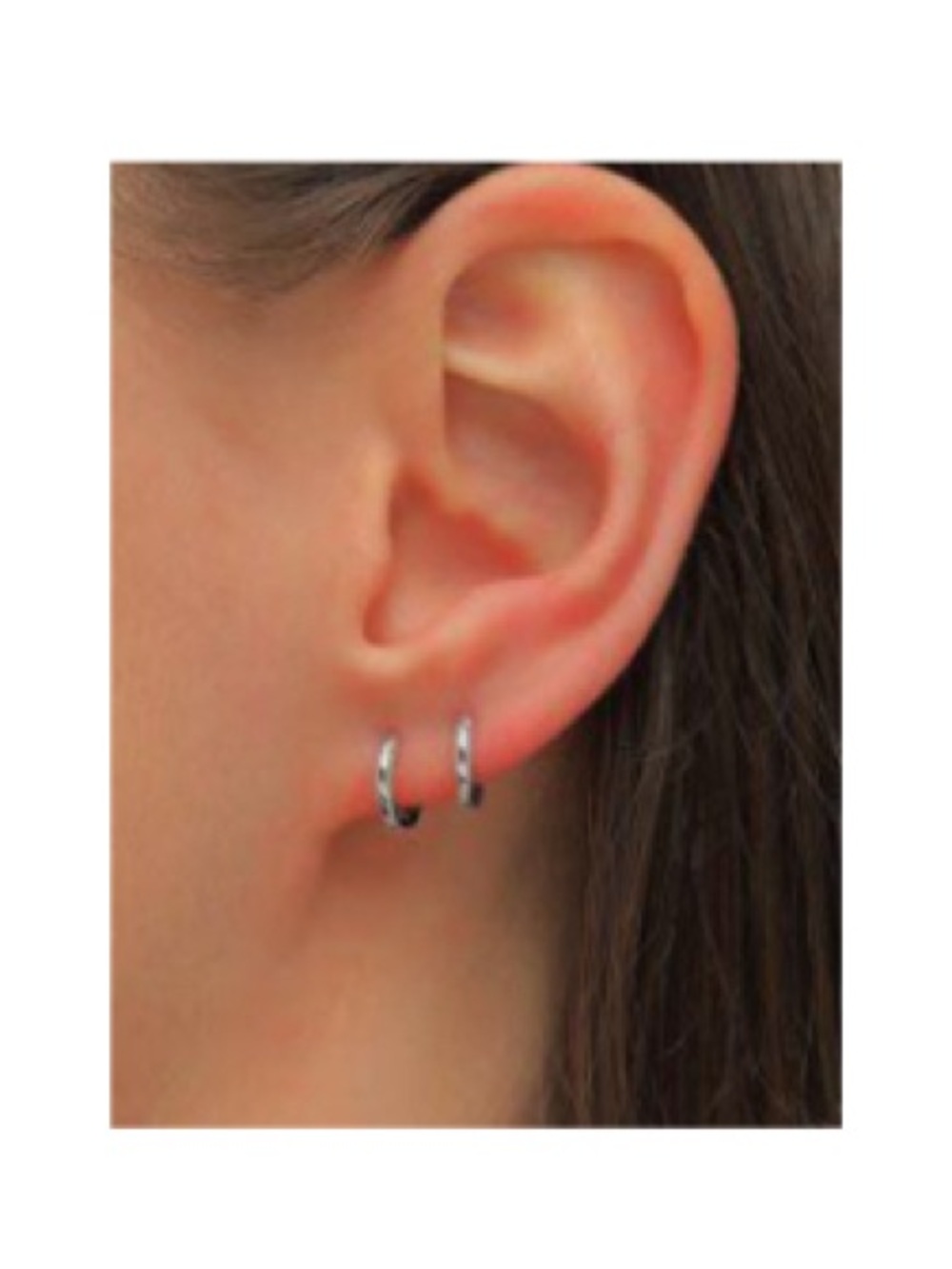 Shein Silver Hoop Huggie Earrings